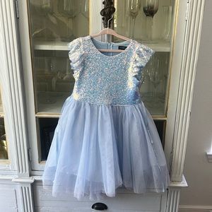 Girls, sequin and tool dress